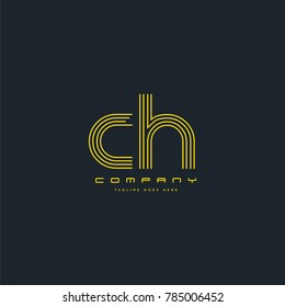 Letters C & H joint logo icon. Stroke letter vector element.
