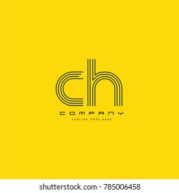 Letters C & H joint logo icon. Stroke letter vector element.
