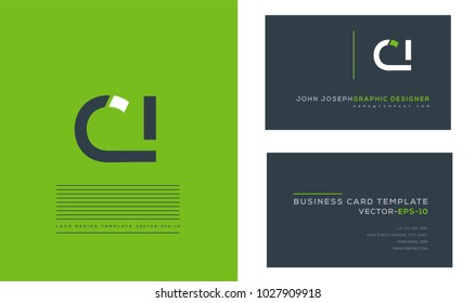 Letters C I, C & I joint logo icon with business card vector template.