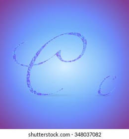 Letters C in Italics Style Placed on the Color Background and Filled with Polygonal Pattern 