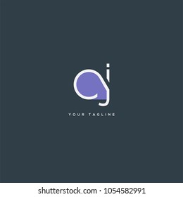 Letters C J, C & J joint logo icon vector template.

