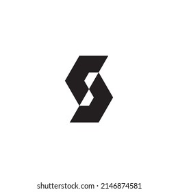 
Letters C and J, letter S hexagon simple symbol logo vector