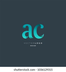 Letters A C joint logo icon vector element.
