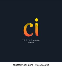 Letters C & I joint logo icon vector element.
