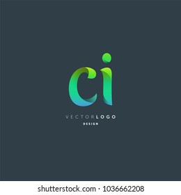 Letters C & I joint logo icon vector element.
