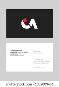 Letters C A Joint logo icon with business card vector template.