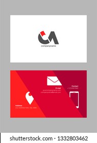 Letters C A Joint logo icon with business card vector template.