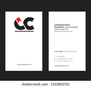 Letters C C Joint logo icon with business card vector template.