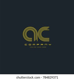 Letters A & C joint logo icon. Stroke letter vector element.
