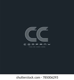 Letters C & C joint logo icon. Stroke letter vector element.
