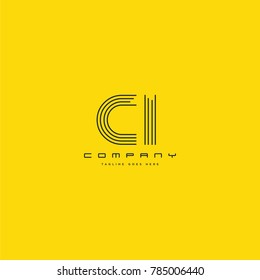 Letters C & I joint logo icon. Stroke letter vector element.

