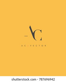 Letters A C joint logo icon vector element.
