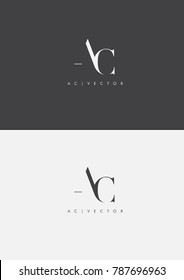 Letters A C joint logo icon vector element.
