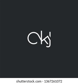 Letters C K J Joint logo icon vector element.