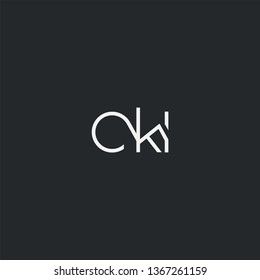 Letters C K I Joint logo icon vector element.