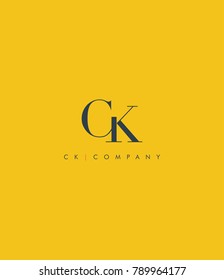 Letters C & K joint logo icon vector element.
