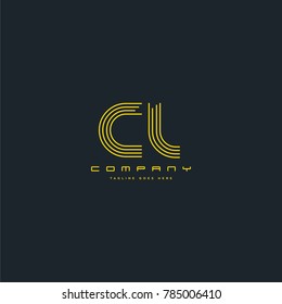 Letters C & L joint logo icon. Stroke letter vector element.

