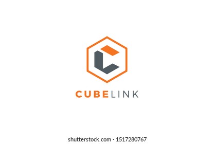 Letters C And L Logo Formed Cube Object With Orange Color