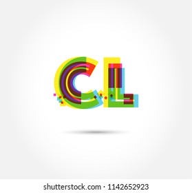 Letters C L logo, multi colour letters icon vector template.
