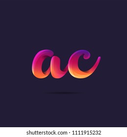 Letters A C, A & C logo, multi colour letters icon vector template.