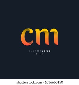 Letters C & M joint logo icon vector element.
