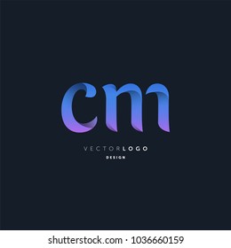 Letters C & M joint logo icon vector element.

