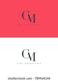 Letters C & M joint logo icon vector element.
