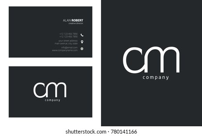 Letters C M Logo icon with Business Card Template Vector.