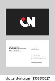Letters C N Joint logo icon with business card vector template.