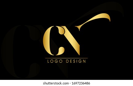 Elemento vectorial del icono del logotipo de unión C y N de las letras.
