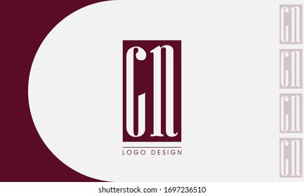 Letters C & N joint logo icon vector element.
