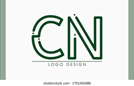 Letters C & N joint logo icon vector element.
