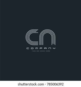 Letters C & N joint logo icon. Stroke letter vector element.
