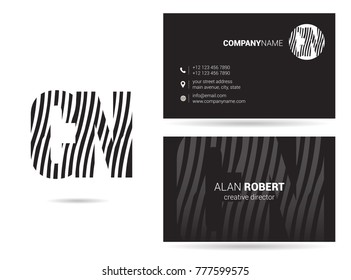Letters C N Logo icon with Business Card Template Vector