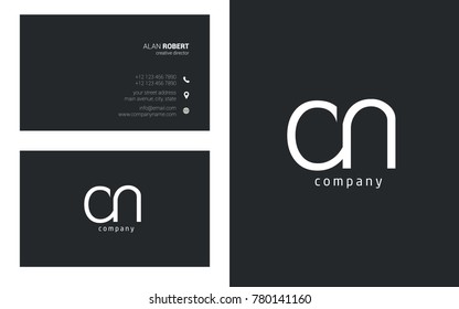 Letters C N Logo icon with Business Card Template Vector.