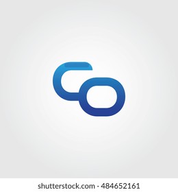 The letters C and O combined Icon Logo Templates. CO Initial Vector Design Element For Download