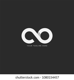 Letters C O, C & O Company logo icon in grey and white colour vector element.