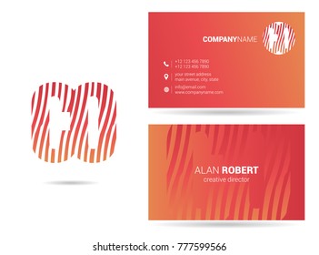Letters C O Logo icon with Business Card Template Vector