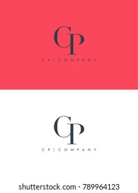 Letters C P joint logo icon vector element.
