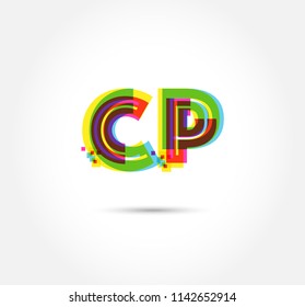 Letters C P logo, multi colour letters icon vector template.
