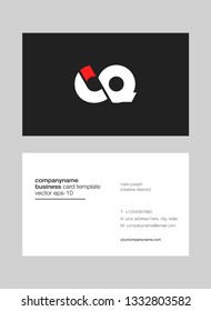 Letters C Q Joint logo icon with business card vector template.