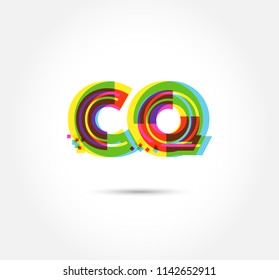 Letters C Q logo, multi colour letters icon vector template.
