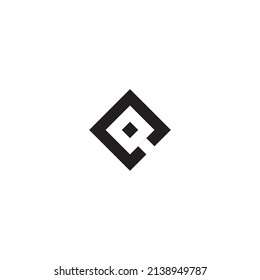 Cuadrados de letras C y Q. para abrir el Navegador. punto. vector de logotipo de símbolo simple