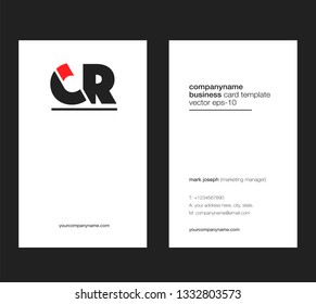 Letters C R Joint logo icon with business card vector template.