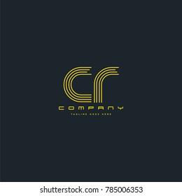 Letters C & R joint logo icon. Stroke letter vector element.
