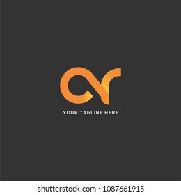 Letters C & R logo, emblem or icon with business card vector template.
