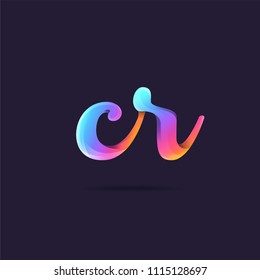 Letters C R logo, multi colour letters icon vector template.