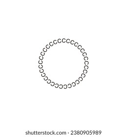 Letras C, redondeadas, símbolo geométrico de marco simple vector de logotipo