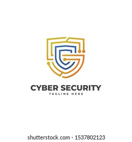 Letters C S Cyber Security Shield Logo Vector Icon Illustration