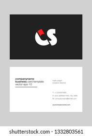 Letters C S Joint logo icon with business card vector template.